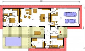 Floor plan of ground floor - BUNGALOW 205